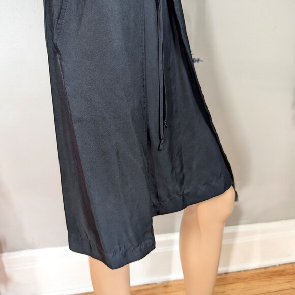 Pure DKNY Mini Dress Black 100% Silk Dropwaist Tie Lagenlook - Picture 5 of 12
